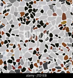 Vecteur de terrazzo modèle homogène. Les matériaux de construction pour les sols. Surface en marbre, pierre et rock fond texture sans fin. Illustration de Vecteur