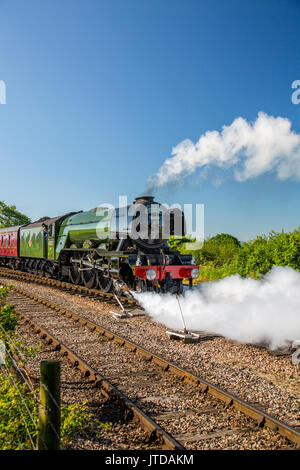 Le monde célèbre ex-LNER locomotive à vapeur no.60103 'Flying Scotsman' à l'Ouest sur les Évêques Lydeard Fer Somerset, England, UK Banque D'Images