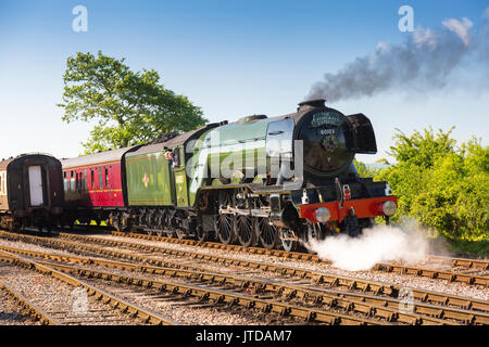 Le monde célèbre ex-LNER locomotive à vapeur no.60103 'Flying Scotsman' à l'Ouest sur les Évêques Lydeard Fer Somerset, England, UK Banque D'Images