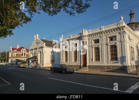 Les bâtiments du xixe siècle dans la région de Beaufort West : la plus ancienne mairie en Afrique du Sud, qui fait maintenant partie de la Christian Barnard Museum complex Banque D'Images