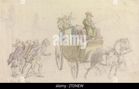 Thomas ROWLANDSON Le vicaire de Wakefield Le cours sur un noble Banque D'Images