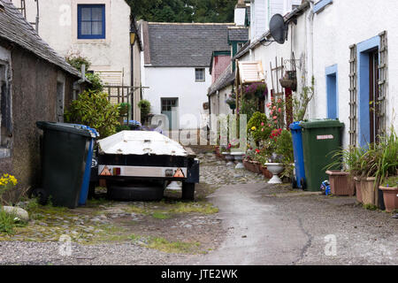 Ecosse, Highlands, ville de Cromarty, Île Noire, Paysage écossais, Ross et Cromarty, Scottish Housing, White Housing, usines de patés, Trailer Banque D'Images