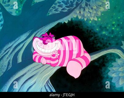 CHESHIRE CAT d'ALICE AU PAYS DES MERVEILLES (1951) Banque D'Images