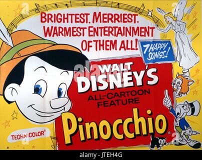 Affiche de film Pinocchio (1940) Banque D'Images