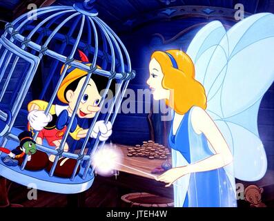 JIMINY CRICKET, Pinocchio, la Fée Bleue, Pinocchio, 1940 Banque D'Images