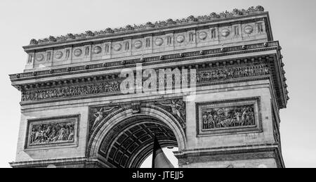 Plate-forme d'observation sur l'Arc de Triomphe à Paris bâtiment Banque D'Images