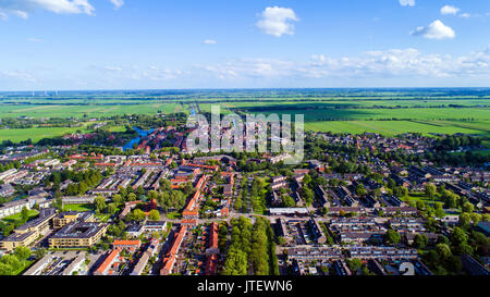 Photo aérienne d'Oudewater Pays-Bas dans le village Banque D'Images