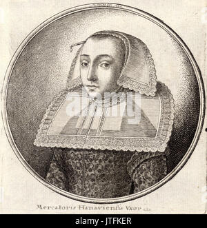 Place Wenceslas Hollar femme avec un collier à motifs Banque D'Images