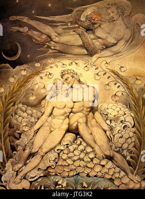 William Blake amor sata adao eva Banque D'Images