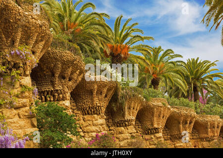 Nature du Parc Guell à Barcelone, Espagne Banque D'Images