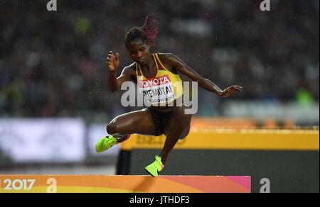 Londres, Royaume-Uni. 9 Août, 2017. Peruth CHEMUTAI (UGA) dans le 3000m steeple femmes chauffe. Championnats du monde d'athlétisme de l'IAAF. Stade olympique de Londres. Queen Elizabeth Olympic Park. Stratford. Londres. UK. 09/08/2017. Credit : Sport en images/Alamy Live News Banque D'Images