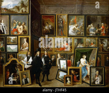 David Teniers II L'Archiduc Leopold Wilhelm et l'artiste dans le archducal photo gallery de Bruxelles (1653) Banque D'Images