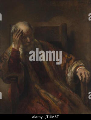 Rembrandt Un vieil homme dans un fauteuil Banque D'Images