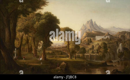 Robert S. Duncanson (American, 1821 1872), Rêve d'Arcadia après Thomas Cole, vers 1852. Huile sur toile Banque D'Images