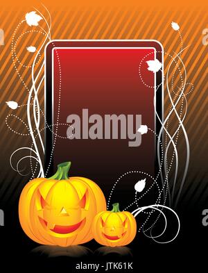 Vector illustration sur un thème de l'Halloween à la citrouille Illustration de Vecteur