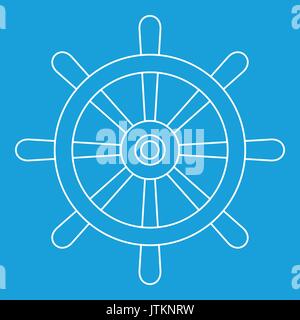 L'icône de roue navire en bois contours Illustration de Vecteur