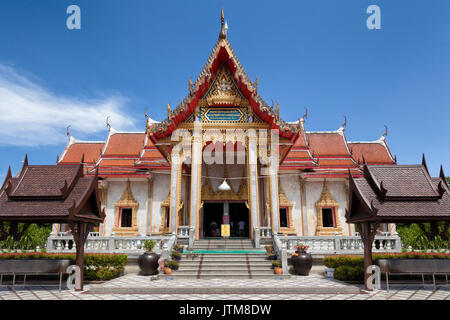 Wat Chalong ou temple Wat Chai Tararam à Phuket, Thaïlande Banque D'Images