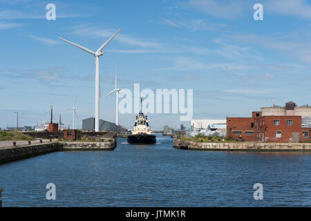 Bramley Moore Dock, Liverpool. L'emplacement du nouveau stade d'Everton FC qui se déplacera à partir de leur emplacement de Goodison Park Banque D'Images