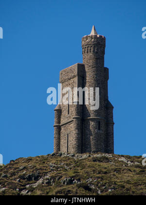 Milner's Tower sur la pointe en tête, Bradda Printing juste à l'extérieur de Port Erin, Île de Man). Banque D'Images