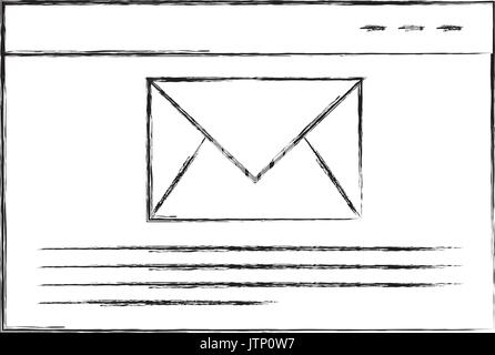 Modèle avec l'icône de l'enveloppe isolée mail Illustration de Vecteur