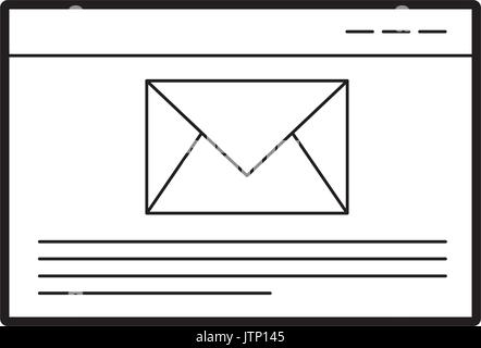 Modèle avec l'icône de l'enveloppe isolée mail Illustration de Vecteur