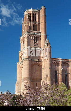 Tour de la cathédrale de Saint Cecilia à Albi, France. Banque D'Images