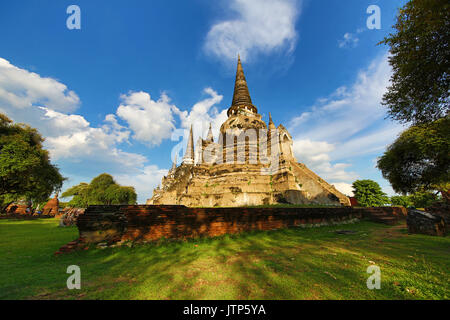 Ruines de l'chedis de Wat Phra Si Sanphet Temple, Ayutthaya, Thaïlande Banque D'Images