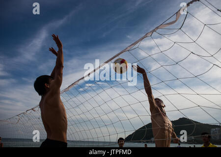 Sanya, Chine. Beach volley Banque D'Images