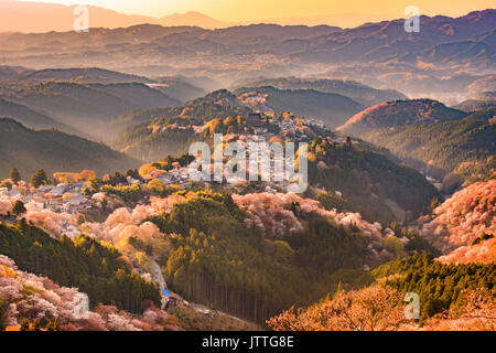 Yoshinoyama, Nara, Japon, et dans la saison du printemps. Banque D'Images