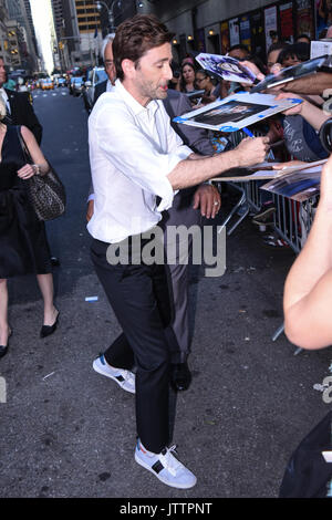 New York, USA. 09Th Aug 2017. NEW YORK, NY - 9 août : David Tennant au Late Show avec Stephen Colbert à New York le 9 août 2017. Terrero/MediaPunch Anthony Crédit Crédit : MediaPunch Inc/Alamy Live News Banque D'Images