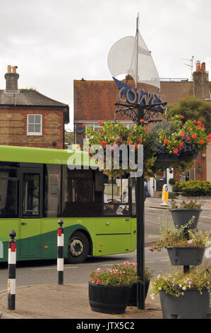 un service de bus vectis du sud partant du centre-ville de cowes sur l'île de wight. Banque D'Images