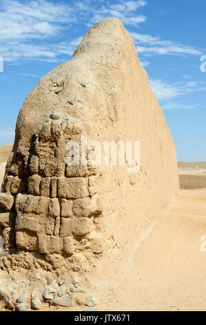 L'Amérique du Sud, Pérou, Chan Chan est la plus grande ville précolombienne des Amériques et la plus grande ville d'adobe dans le monde. Fragment du mur o Banque D'Images