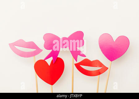 Photomaton rose accessoires pour mariage, enterrement de vie de jeune fille Banque D'Images
