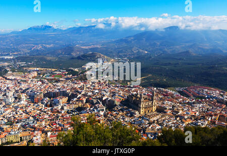 Avis de Jaen de castle. Andalousie, Espagne Banque D'Images