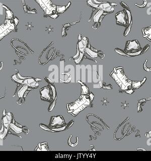 Wild West seamless pattern Illustration de Vecteur