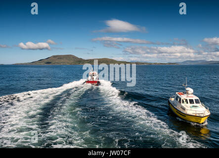 L'île de Clare vu de Roonah Quay dans le comté de Mayo, Irlande Banque D'Images