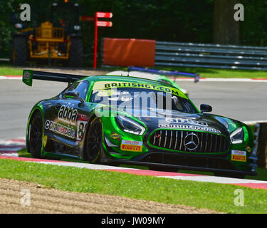 Richard Neary, Adam Christodoulou, Mercedes-AMG GT3, la GT, GT3, GT4, Brands Hatch, dimanche 6 août, Kent, Angleterre, circuit, compe Banque D'Images