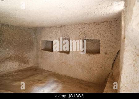 Chambre sculpté dans la vallée de Zelve, Cappadoce, Turquie Banque D'Images
