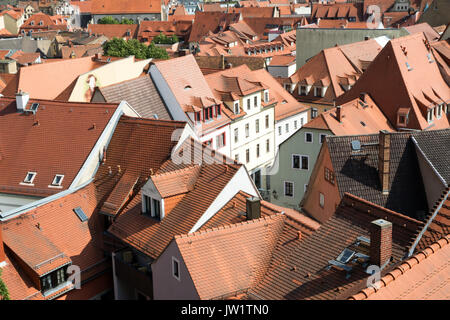 Les toits en terre cuite de la ville de Meissen en Allemagne de l'Est Banque D'Images