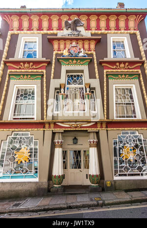 La chambre égyptienne, un lieu historique, bâtiment classé dans Chapel Street, Penzance, Cornwall, England, UK. Banque D'Images