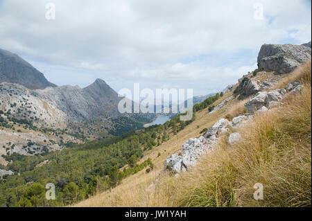 Une vue de Cuber Réservoir et theSerra de Tramuntana, à Majorque, Espagne Banque D'Images