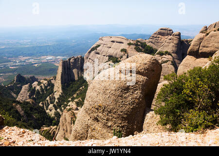 Paysage des montagnes de Montserrat. La Catalogne, Espagne Banque D'Images