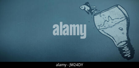 Les poissons sautant hors de l'ampoule bol contre blue Banque D'Images