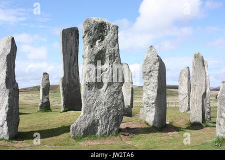 Callanish standing stones sur Lewis et de Harris dans les Hébrides extérieures en Écosse Banque D'Images