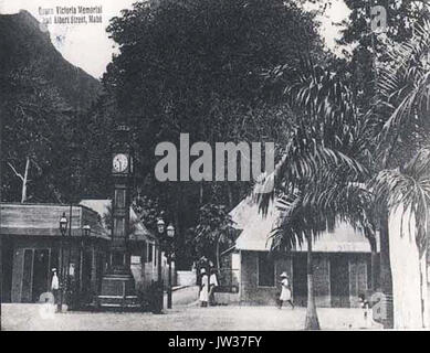 Queen Victoria Memorial Seychelles des années 1900 Banque D'Images