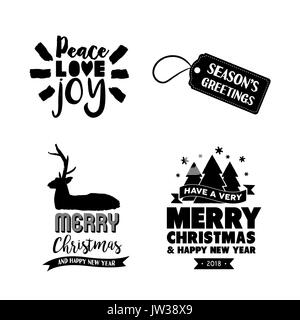 Joyeux Noël, calligraphie set text design lettrage pour les fêtes. Typographie manuscrite créatifs font l'illustration. Vecteur EPS10. Illustration de Vecteur