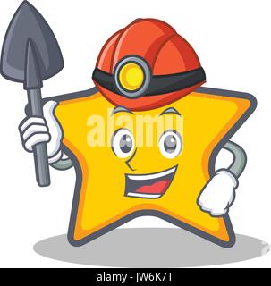 Miner le caractère étoile cartoon style vector illustration Illustration de Vecteur