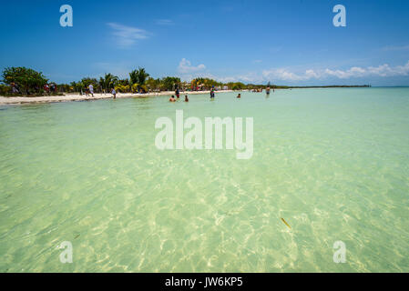 Dans un dock plage de Isla Holbox, Quintana Roo (Mexique) Banque D'Images