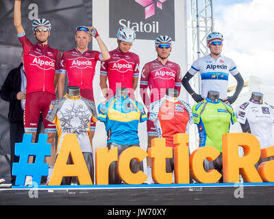 Photo à partir de l'Arctique des Noway annuel. Une compétition cycliste sur 4 jours dans la partie nord de la Norvège. Les cyclistes du monde entier en pro, continental et des équipes d'amateurs en compétition chaque année. Banque D'Images