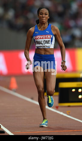 Londres, Royaume-Uni. Août 11, 2017. Chantel Malone de British Virgin Island sauts dans la finale du saut en longueur à Londres à la 2017 es Championnats du monde d'athlétisme. Credit : Ulrik Pedersen/Alamy Live News Banque D'Images